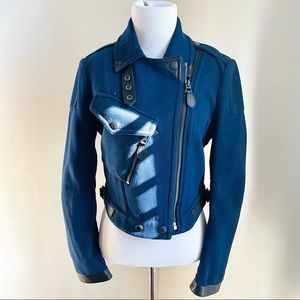 NWT Burberry Navy Military Biker Jacket‎